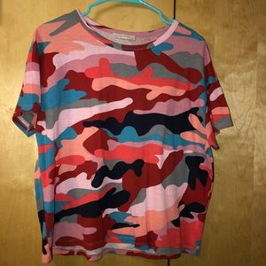 Colorful camo tee